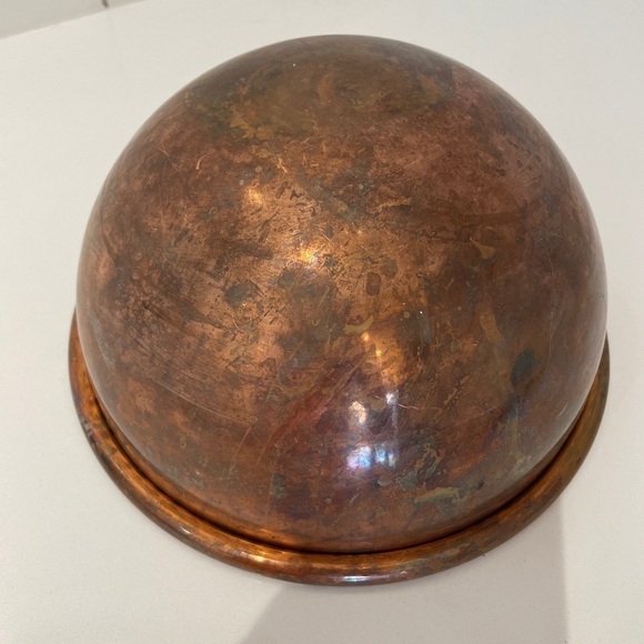 Hauviel Villediue Copper Mixing Bowl-France-Hanging-EUC-Vintage—Beautiful! - Picture 4 of 6